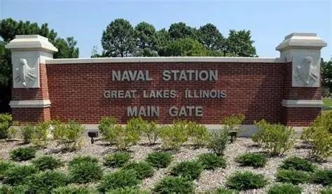 Naval Station Great Lakes Illinois main gate sign