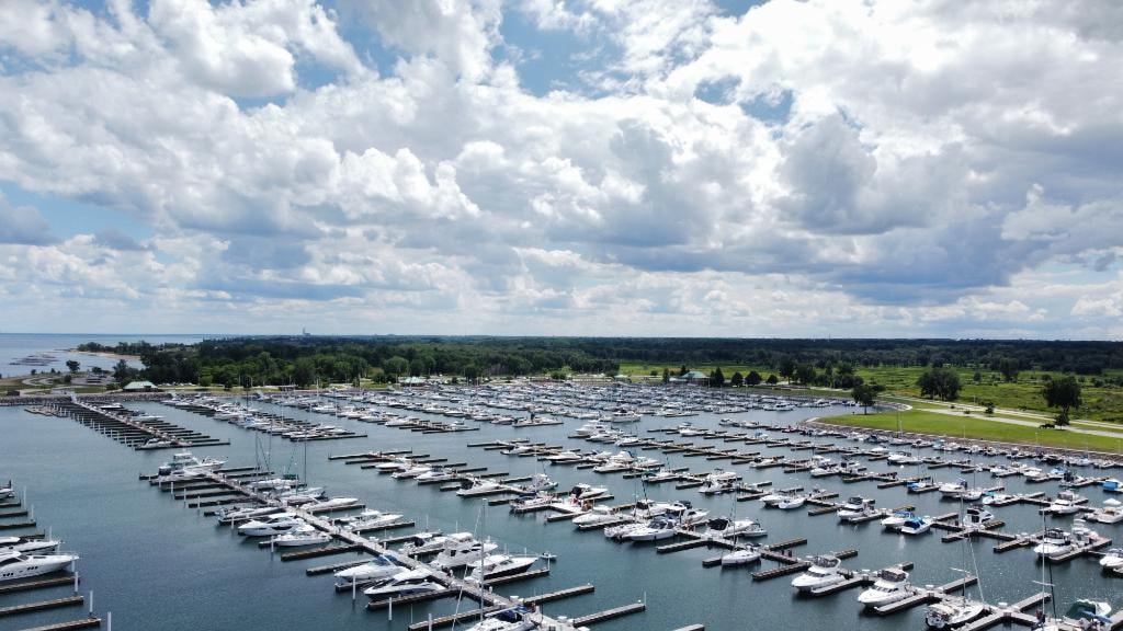Aerial view of North Point Marina, Winthrop Harbor IL